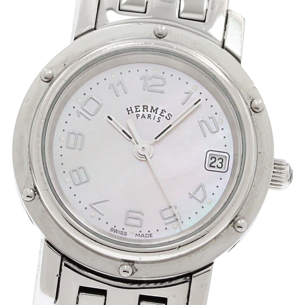 エルメス HERMES CL4.210 クリッパー デイト クォーツ レディース _863852【中古】