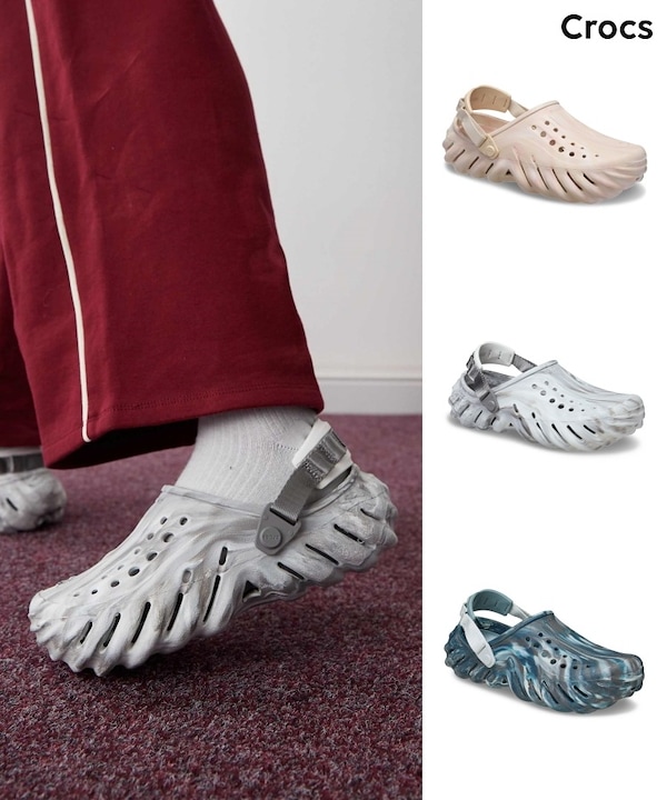 Qoo10 Crocs エコー マーブル クロッグ クロックス