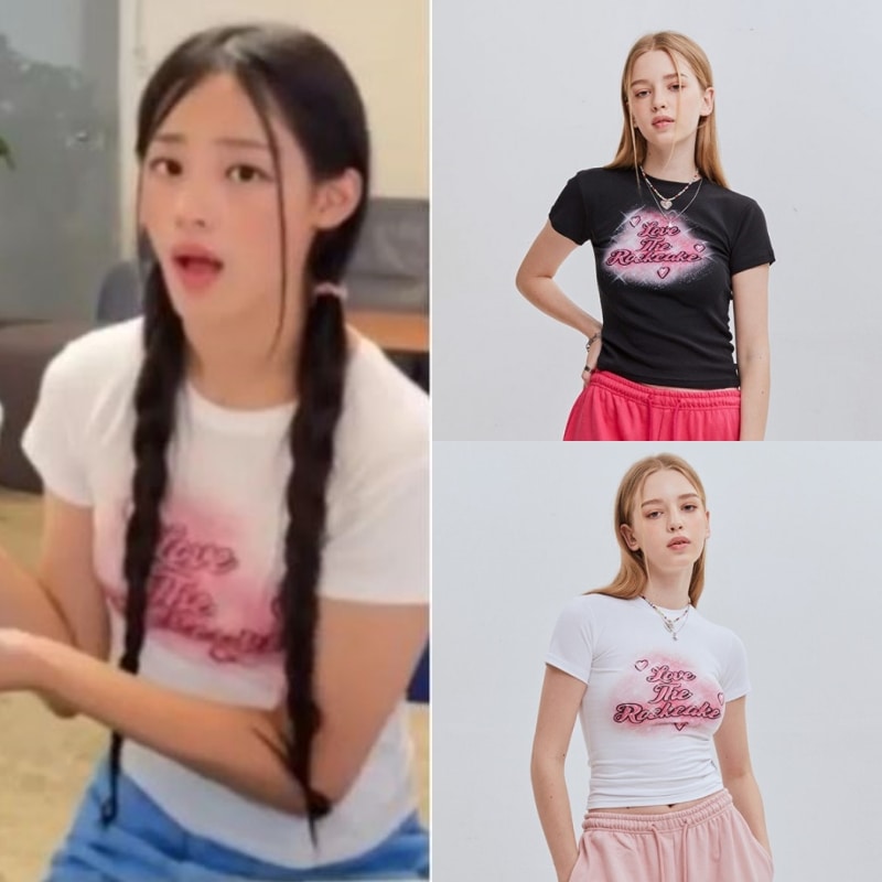 【ROCKCAKE】 Love Slim Fit T-Shirts [New Jeans Minji着用] 半袖Tシャツ Short Sleeve T-Shirt [NewJeans着用]