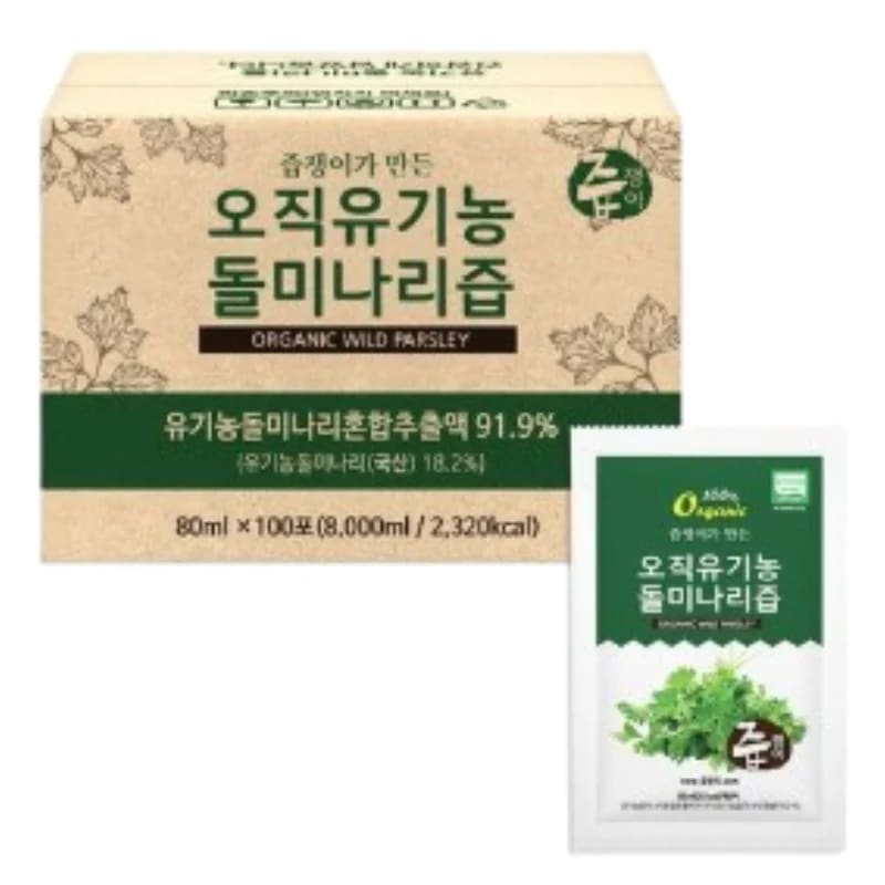 有機ドリミナリ汁 80ml 100包 野菜ジュース 個包装 パウチ飲料 ミナリジュース 野菜飲料 韓国野菜ドリンク 大容量
