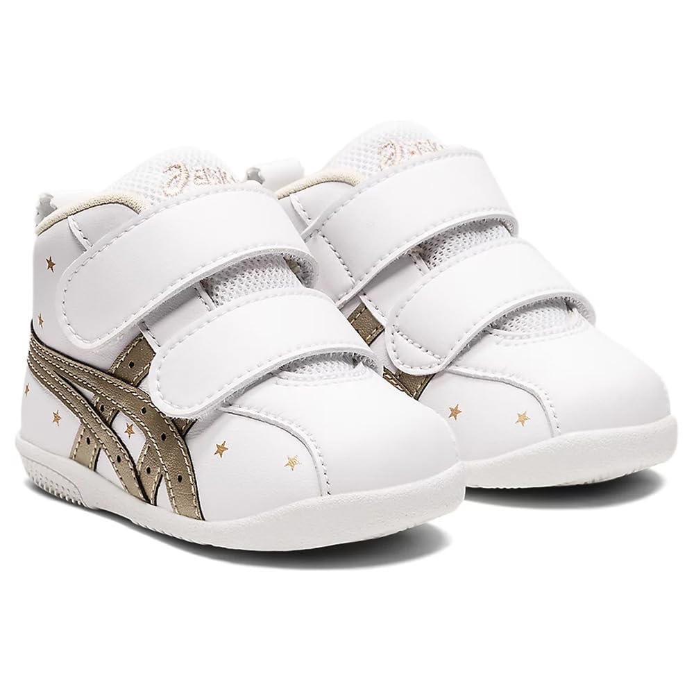 全国送料無料！！ [スクスク] ファーストシューズ ファースト~セカンド ベビー ミッドカット ホワイト/シャンパンゴールド223 12.5 cm