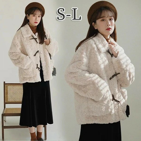 ふわふわ もこもこジャケット ファー 暖かい 帽子無し 萌え萌え アウター かわいい ジャケット ポケット付き