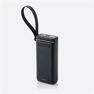 リン酸鉄モバイルバッテリー 30000mAh C1 A1 USB Power Delivery USB-A出力1ポート USB-C入出力1ポート フック 防水 防塵 IP44 ブラック