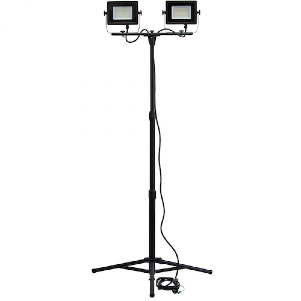 富士倉 三脚付Ｗ投光器 100W FWT-100W 作業灯 ライト 投光器 三脚 建設 工事 現場 ダブル投光器