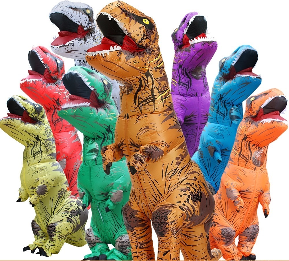 早割り！ダイナソー コスチューム エアコス 大人用 子供用 恐竜着ぐるみ ハロウィン コスプレ服 きぐるみ ジュラシック ワールド 空気で膨らむ エアコスプレ インフレータブルコスチューム