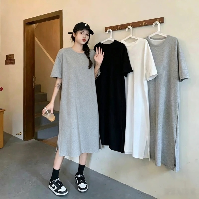 最低価格保証！ワンピース サイドスリットワンピース　Tシャツワンピース ワンピース チュニック 　 アジアン