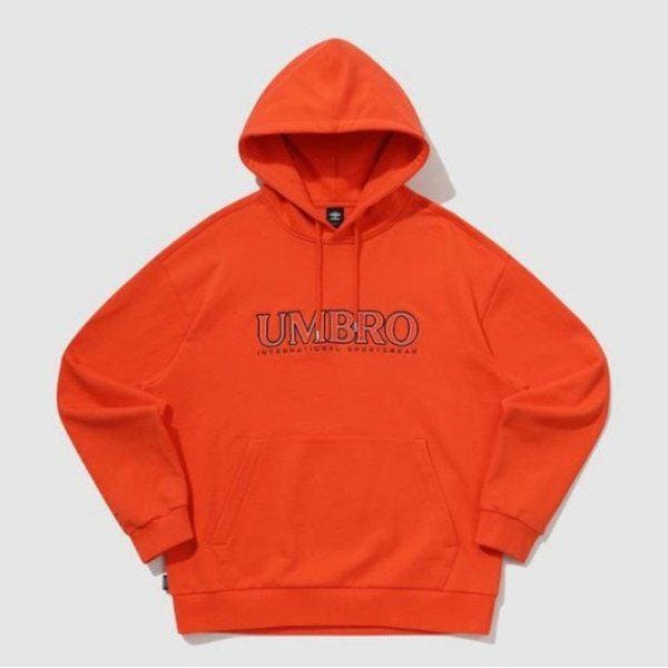 フード付き KQF UQ121CHD16-ORG エッセンシャルプラス 刺繍レタリングフード付きTシャツ ORANGE