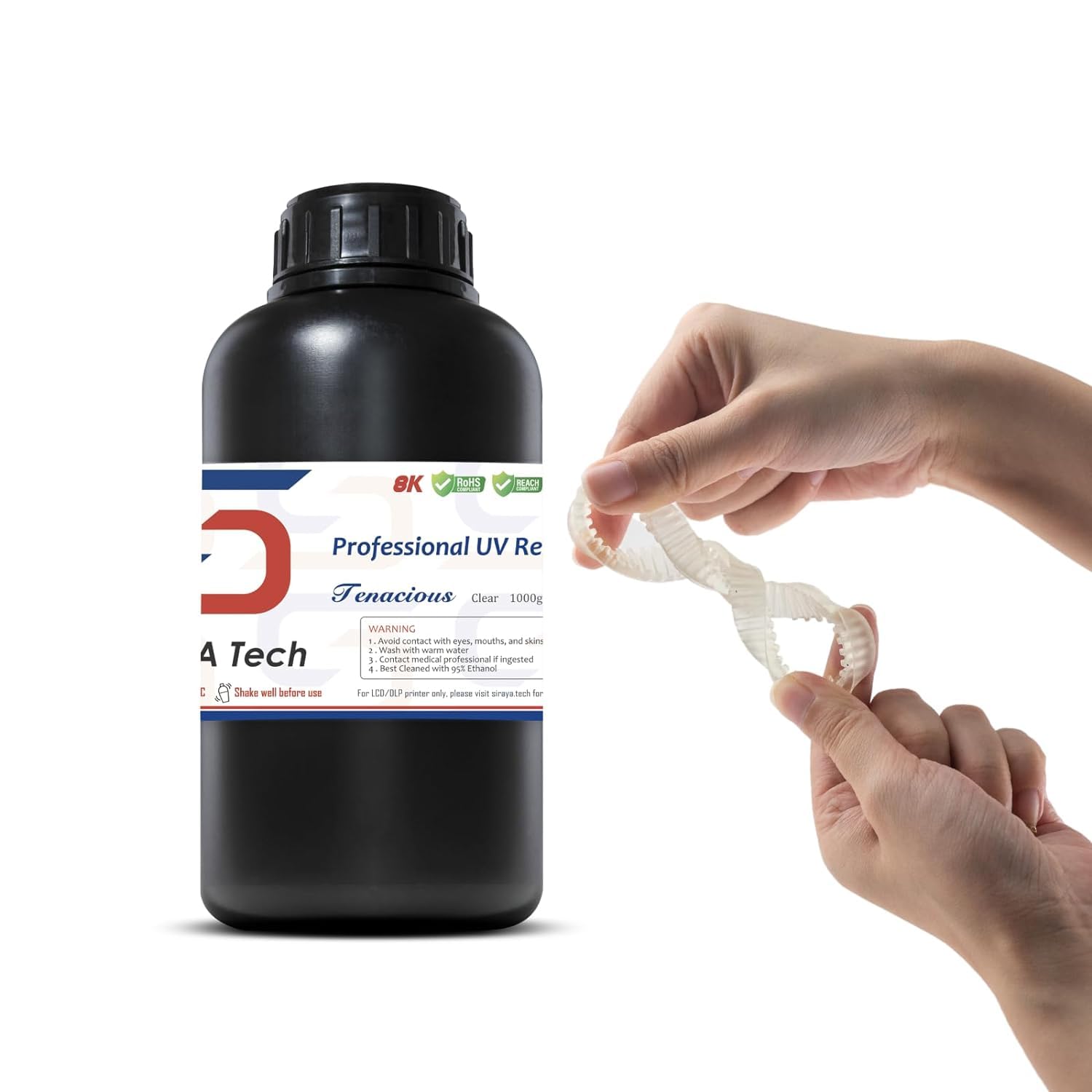 Siraya Tech Tenacious レジン 柔軟性の高いフレキシブルレジン LCD/DLPプリンター用 （トランスペアレント, 1000 g）