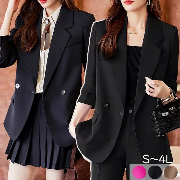 出血大サービス パンツスーツ スカートスーツ レディース 大きいサイズ フォーマル 通勤 事務服 就職活動 面接 仕事着 オフィス ビジネス 事務服 制服 おしゃれ 無地 黒 ブラウン ローズ S M