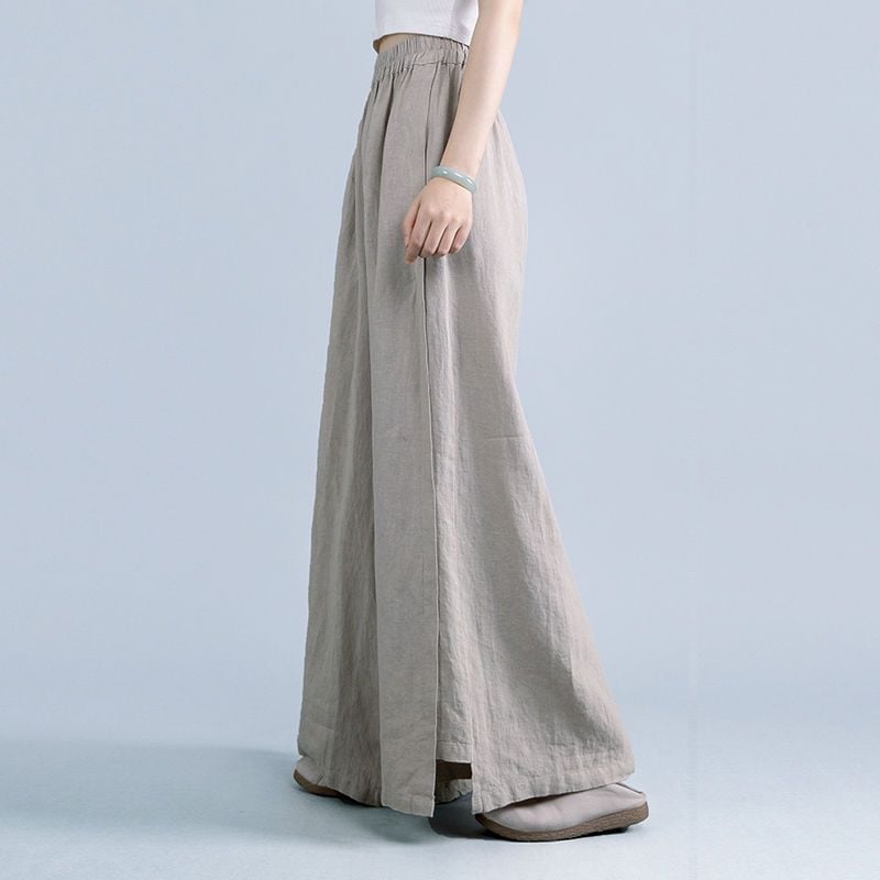 快適 着痩せ ゆったり 高級感 カジュアルズボン 亜麻 気質 垂れ感 スラックスパンツ 汎用性が高い 個性 母の日 ズボン 大きいサイズ ワイドパンツ 文芸スタイル