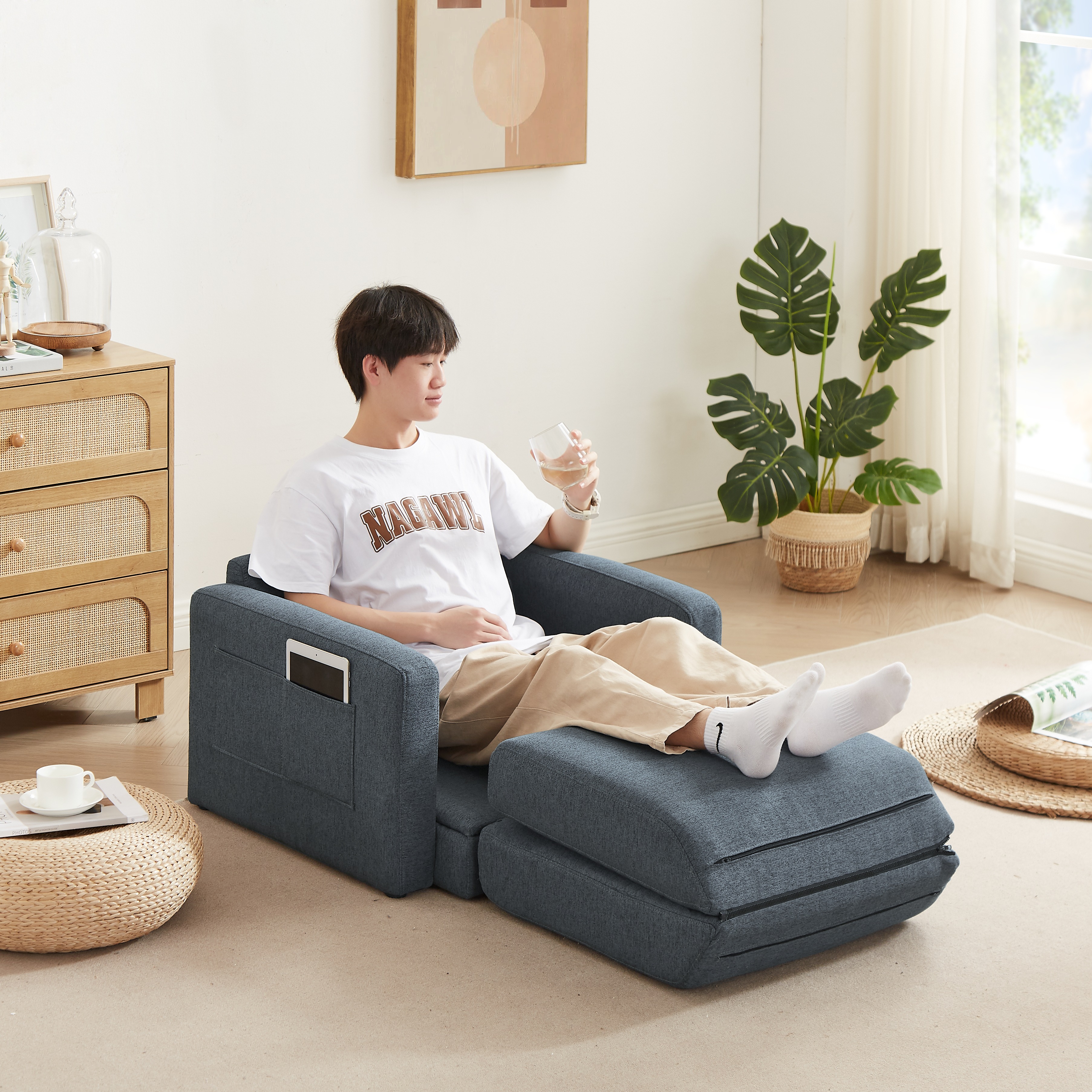 【国内発送&送·料·無·料】ソファーベッド 折りたたみベッド 座面開閉式 シングルソファーベッド ローソファー ソファーけ コンパクトソファーベッド フロアソファ523