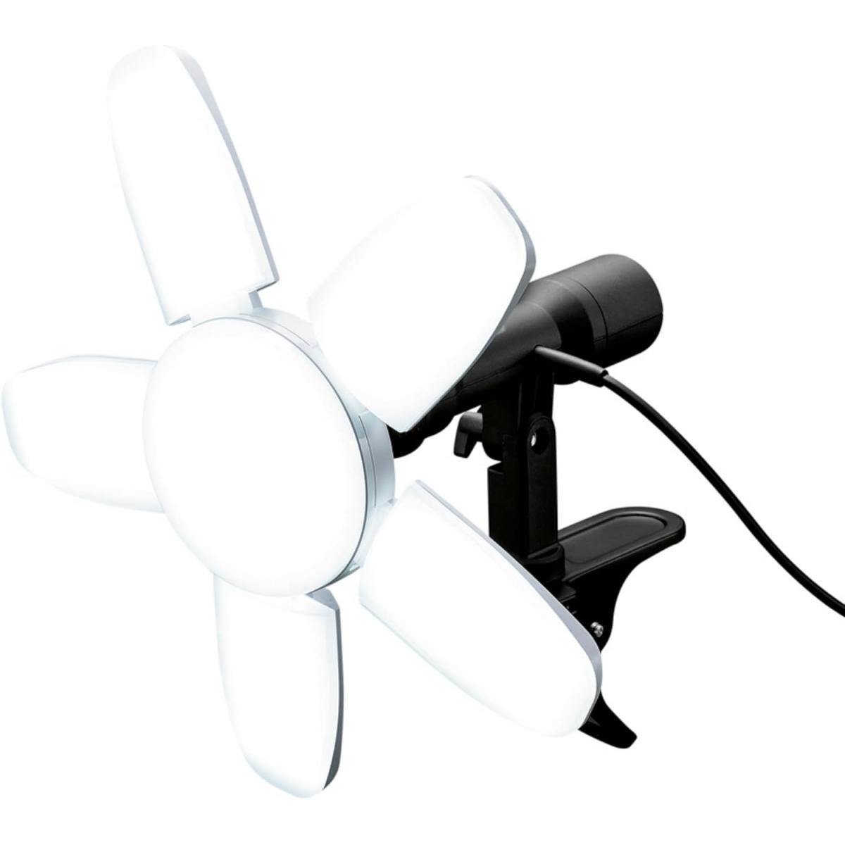 高儀 EARTH MAN 咲灯 SAKUTO LED クリップライト 90W CLT-90SLC マグ付 屋内用 作業灯 開閉式 投光器 270度回転連結コンセント付き 作業ライト