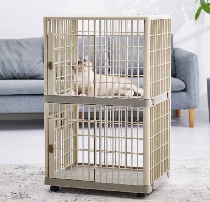 ペットケージ 軽量 錆びない　小型犬用 猫用 ペット ケージ ペットゲージ 猫 犬 小屋 サークル ###2段ケージ455S2###