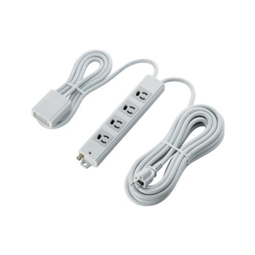 RoHs準拠OAタップ 抜け止め 3P 4個口手元スイッチ付 3Pプラグ 雷ガード 5m グレー T-WRMT3450LG/RS