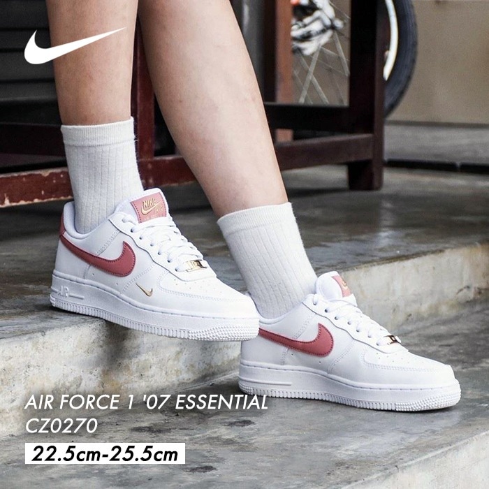 【SHOPクーポンあり】スニーカー 厚底 レディース エアフォース1 エッセンシャル ホワイト 白 ピンク ウィメンズ 靴 バスケ ダンス シューズ 学生 ティーン 定番 CZ0270