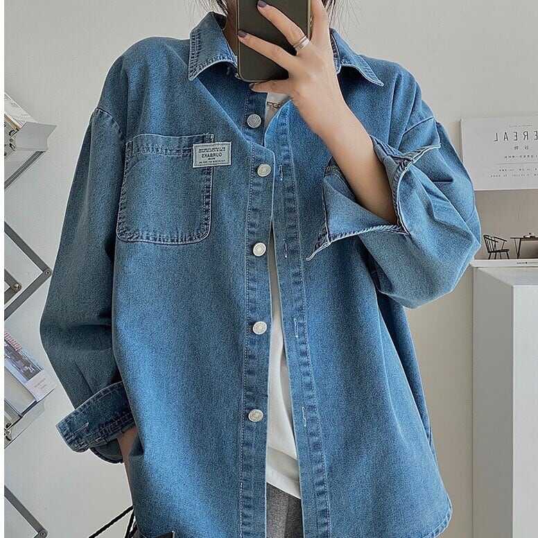 トップス 人気 おすすめ おしゃれ お洒落 激安 安い プチプラ シャツ ジャケット 羽織り ジージャン 長袖 ロング オーバーサイズ ビックシルエット デニム 韓国 新作 体型カバー wt
