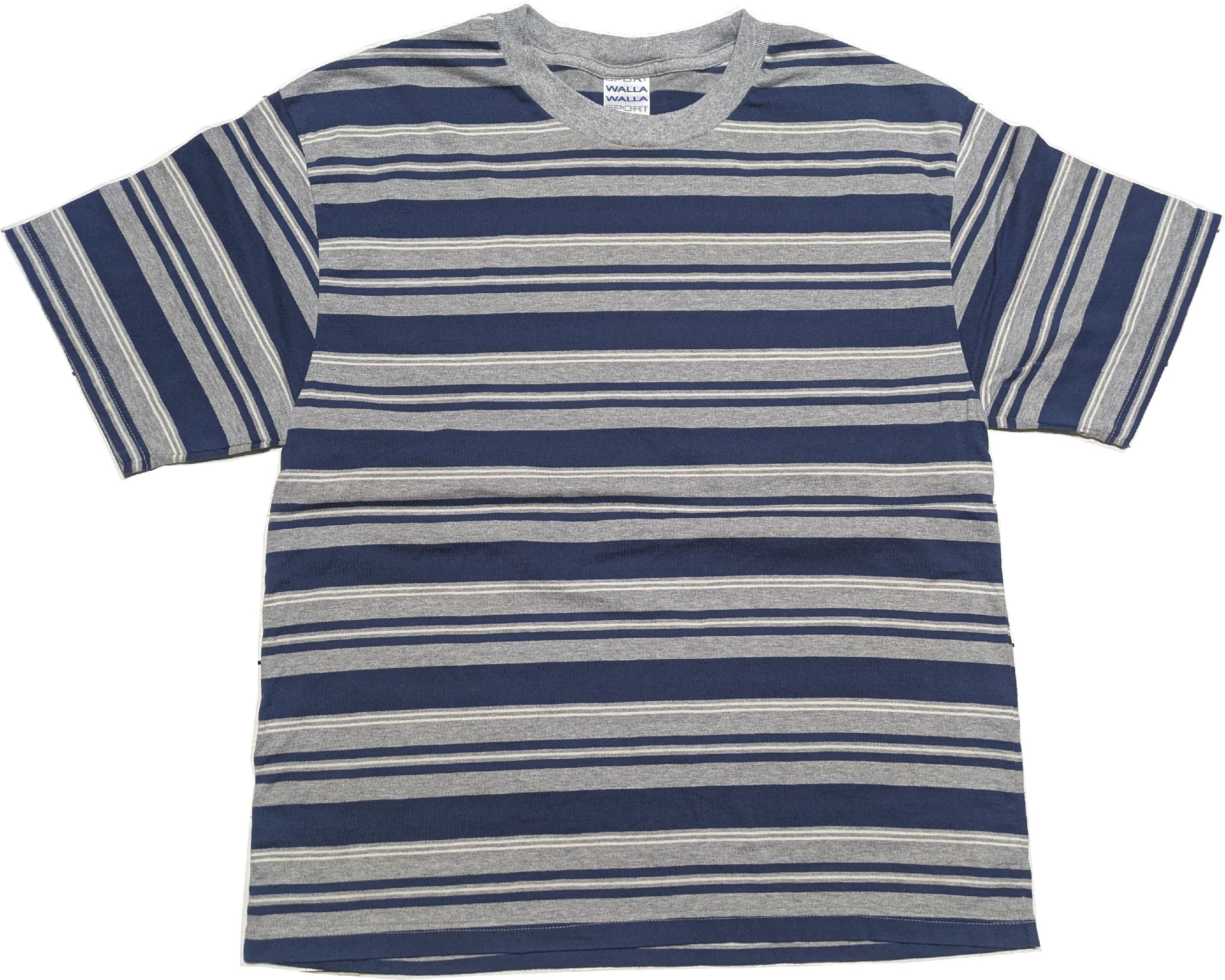 ショートスリーブ ストライプ ティー ネイビー グレー メンズ Tシャツ 日本製 105