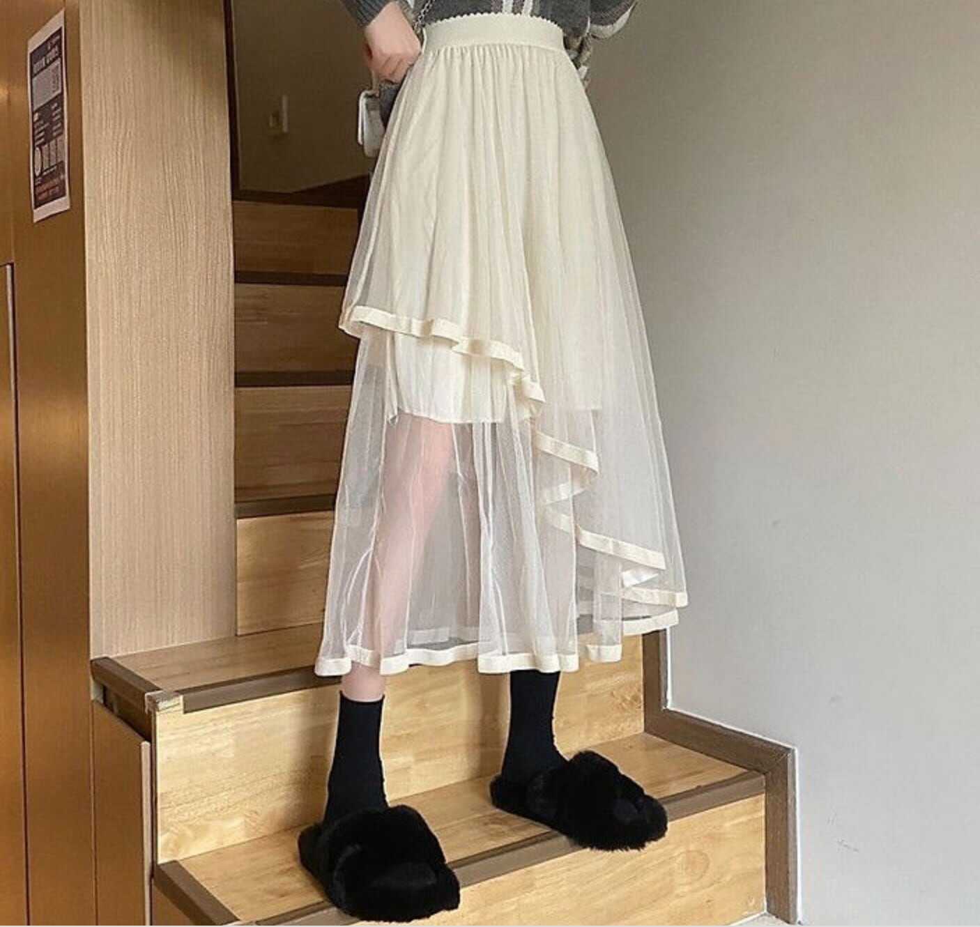 ボトムス ボトム おすすめ おしゃれ お洒落 激安 安い プチプラ スカート ロング スカート フレア スカート チュール スカート ボリューム スカート ハイ ウエスト Ａライン lbot