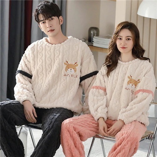 2025春新商品ペアパジャマ 冬 もこもこ カップル ペア ルームウェア セット 長袖 ペアパジャマ モコモコ メンズ ペアパジャマ カップル 秋冬 結婚祝い プレゼント ペアパジャマ カップル 冬
