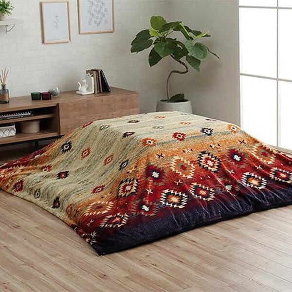 1171720198160 こたつ布団カバー カバー 長方形 単品 洗える キリム柄 撥水 ネイビー 約195×245cm メーカー直送 5,226円