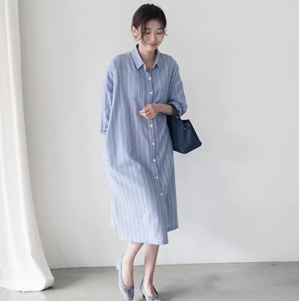 シャツワンピース ワンピース 膝丈 ひざ丈 袖あり 長袖 襟付き Iライン 前開き 大人可愛い きれいめ シンプル カジュアル 大人 上品 おしゃれ お洒落 大人可愛い 大人女子 こなれ感 ラフ 9,485円