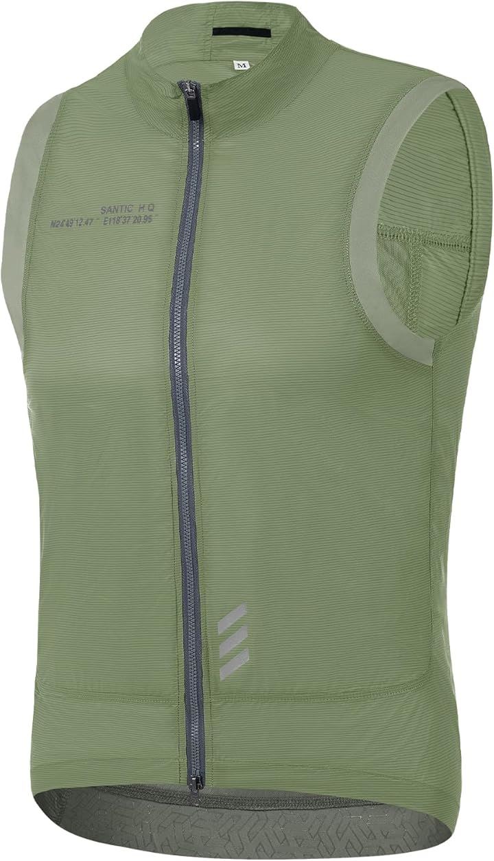 サイクルベスト ウインドブレーカー 春夏 防風 反射(グリーン, 2XL)