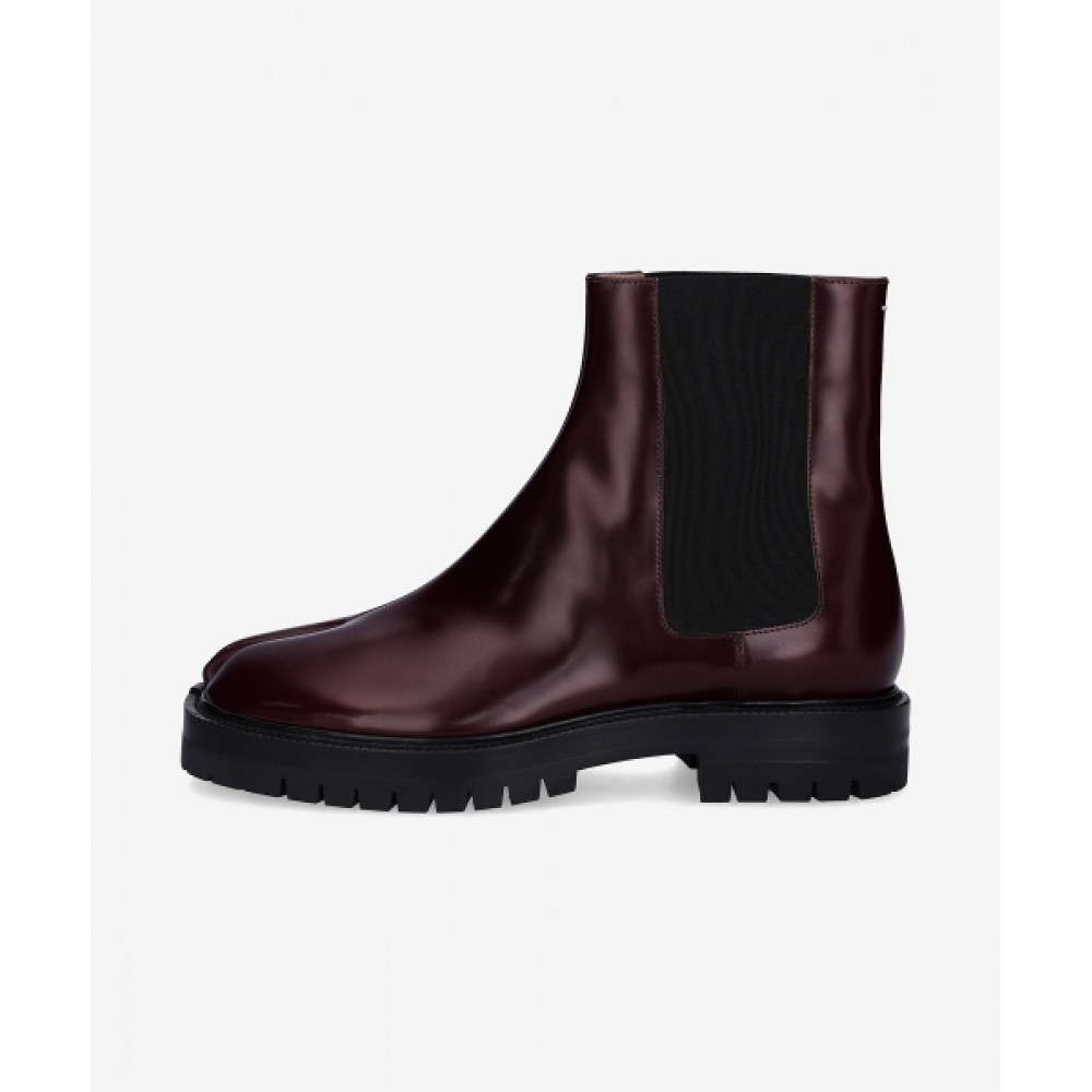 MAISON MARGIELA メンズタビー郡チェルシーブーツ-ボルドー:ブラック/S57WU0275P3827H8913