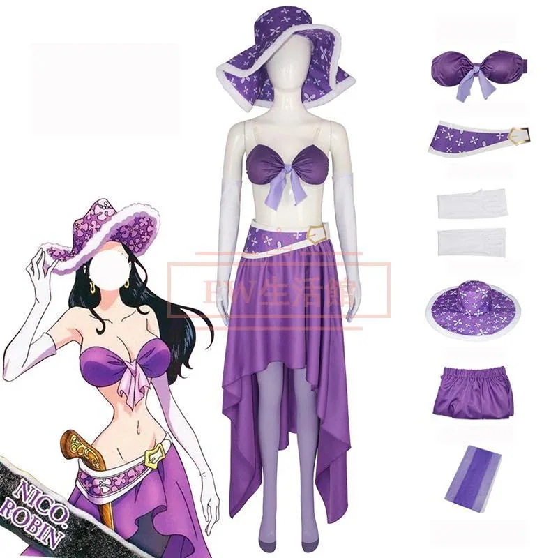 【新品開催 即納】海賊王 ONE PIECE ワンピース ニコ ロビン 15周 コスプレ衣装 コスチューム 演出服 アニメ ゲーム ハロウィン cosplay 変装