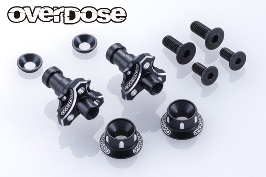 OVERDOSE アルミワンピースアクスルシャフト Type-2 (For OD/RWD フロント用/5mm/ブラック)【OD3985】 ラジコンパーツ OD3985 アルミワンピースアクスルシャフト