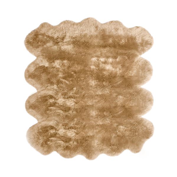 ムートンラグ 約170x160cm 8匹サイズ ブラウン