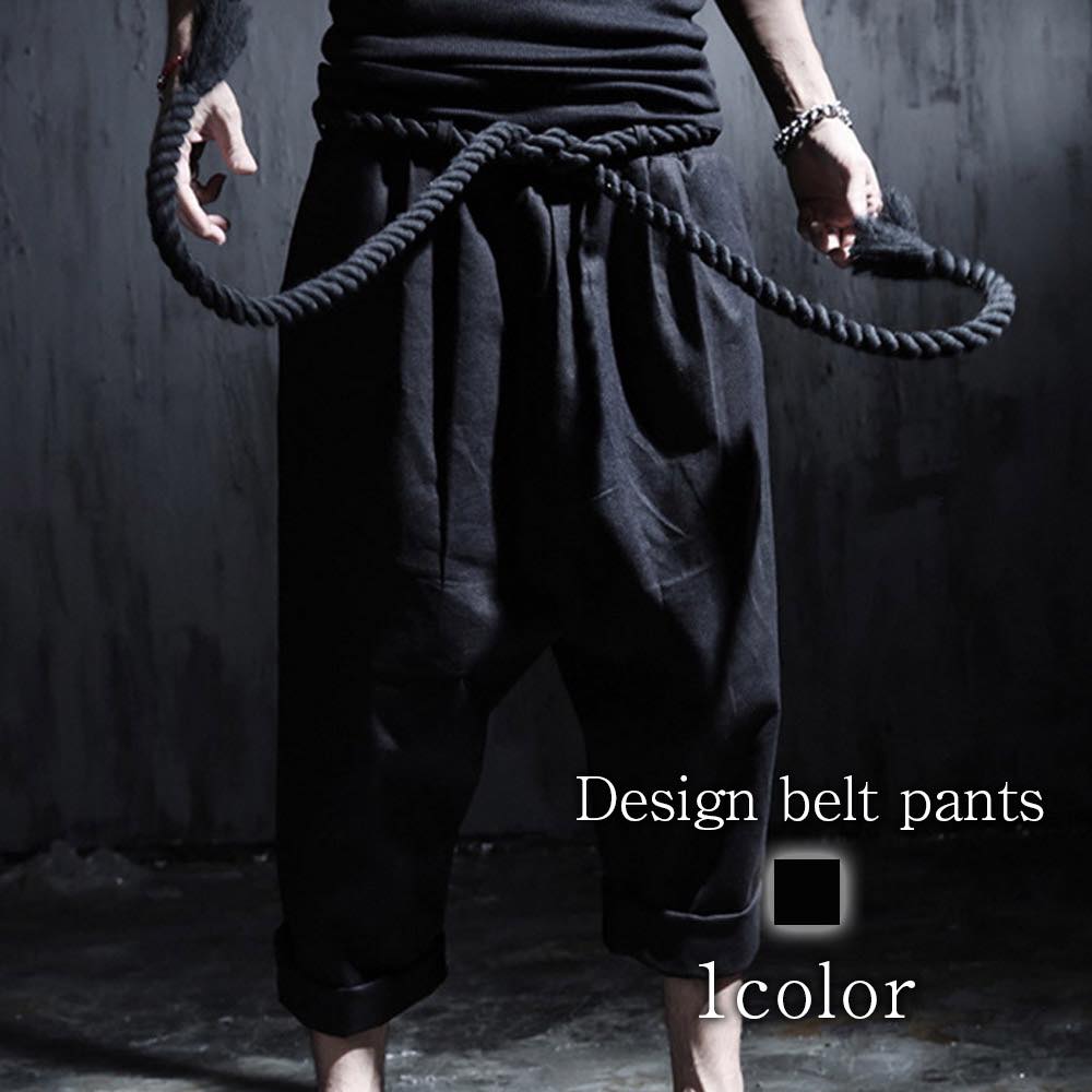 ワイドパンツ メンズ デザインベルトパンツ きれいめ 秋 夏 高身長 パンツ 40代 暖かい ワイド デニムワイド サルエルパンツ コーデ バギーパンツ 大きいサイズ ガウチョパンツ ハイウエスト イ 4,573円