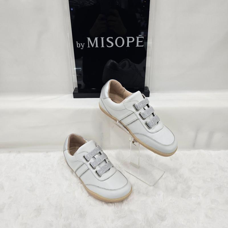 By 女性ホットフィックス ストラップ スニーカー 112HT410FD005 WHITE 3 JJ