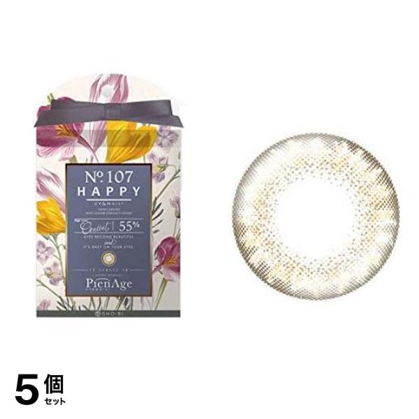 ピエナージュ UV&モイスト ワンデーカラコン No.107 ハッピー 12枚入 (-4.50 度あり) 5個セット