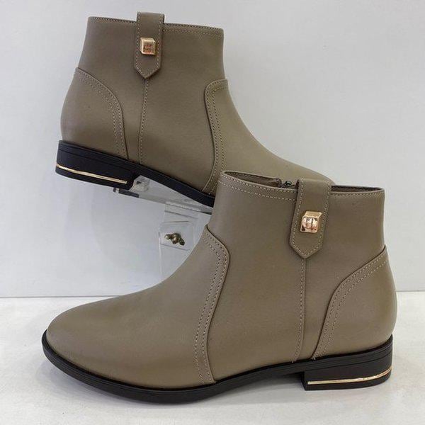 女性セミフォーマルショートアンクルブーツ PFDWSB864BR HSYD4A GN