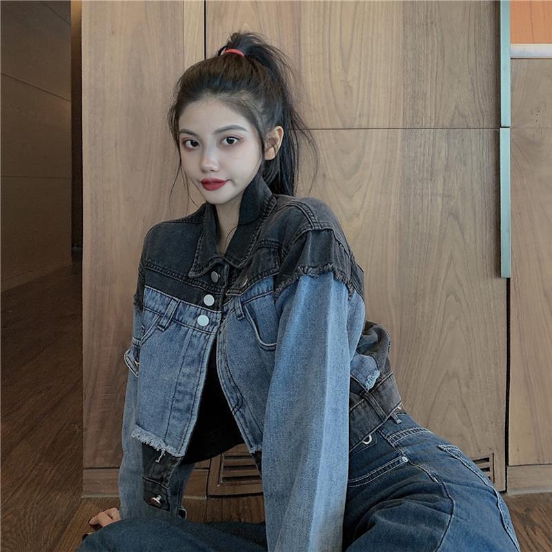 出荷が早い2025春 新作 おしゃれ カジュアル 百掛け ショット丈 デニムジャケット 長袖 着痩せ 気質 ジャケットデニムジャケット