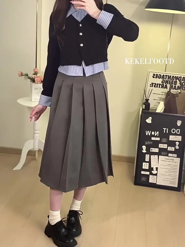 通勤 マキシ丈 チェック柄 フォーマル 切り替えワンピース 韓国 シンプル お洒落 膝下丈 ロングワンピース レディース 新作 ゆったり 愛されドッキングワンピース 長袖 カジュアル ニット Aライン