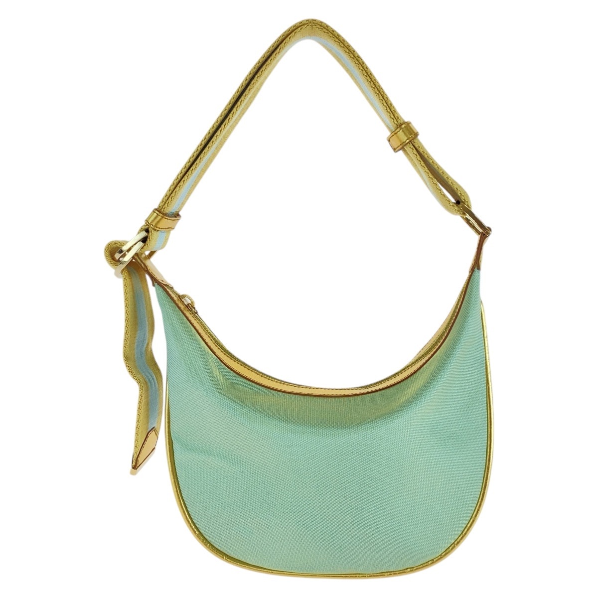 美品 シェリーライン グリーン ゴールド キャンバス 001 4186 ホーボー ショルダーバッグ レディース 503075