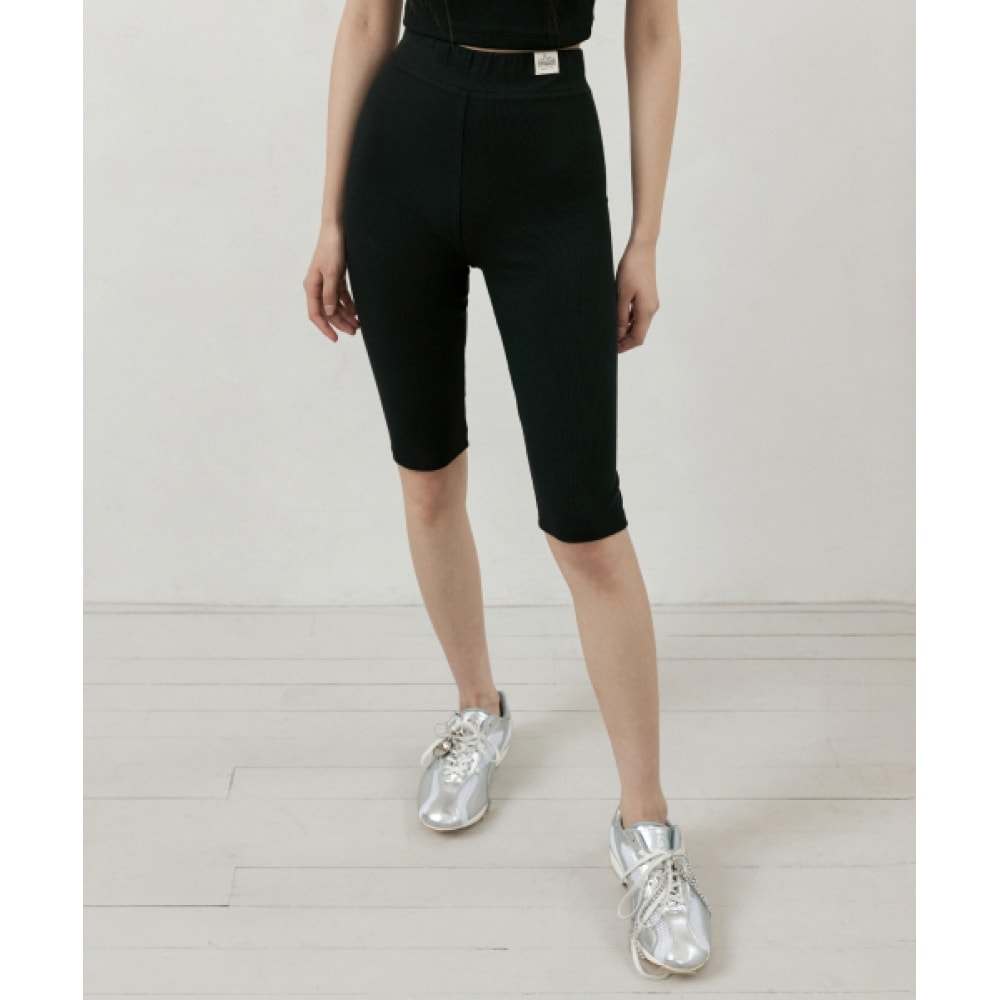 シティブリーズエッセンシャルリブバイカーパンツ_ブラック