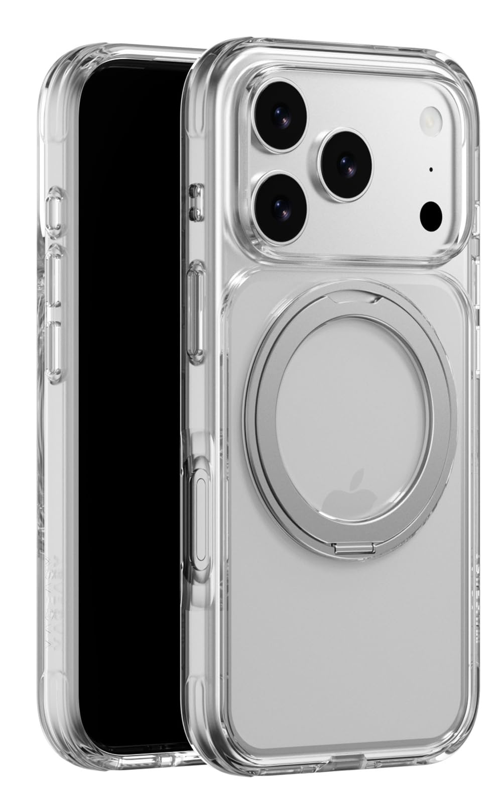 【MagEasy】 iPhone 17 Pro 対応 ケース クリア MagSafe 対応 回転 リング スタンド 耐衝撃 スマホケース マグセーフ 透明 頑丈 携帯ケース [ iPhone17Pro