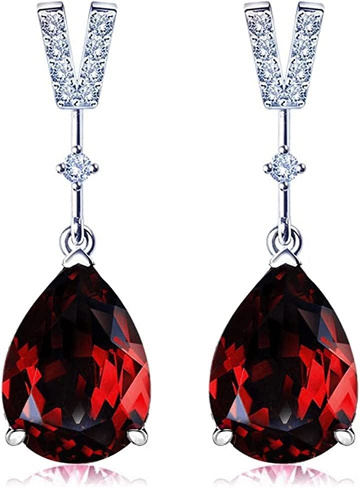 誕生石レディース ピアス 金属アレルギー対応 シルバー925( 1月 誕生石合成ガーネット)