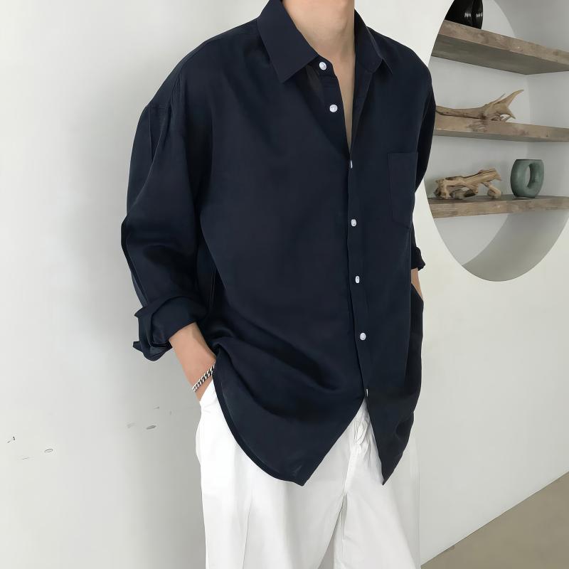 秋冬 コーデ メンズ 服 シンプル ファッション オシャレ 大人 かっこいい 大きいサイズ ストリート 紳士服 無地 長袖 シャツ ハイエンド カジュアル ゆったり 白 ジャケ 韓国スタイル