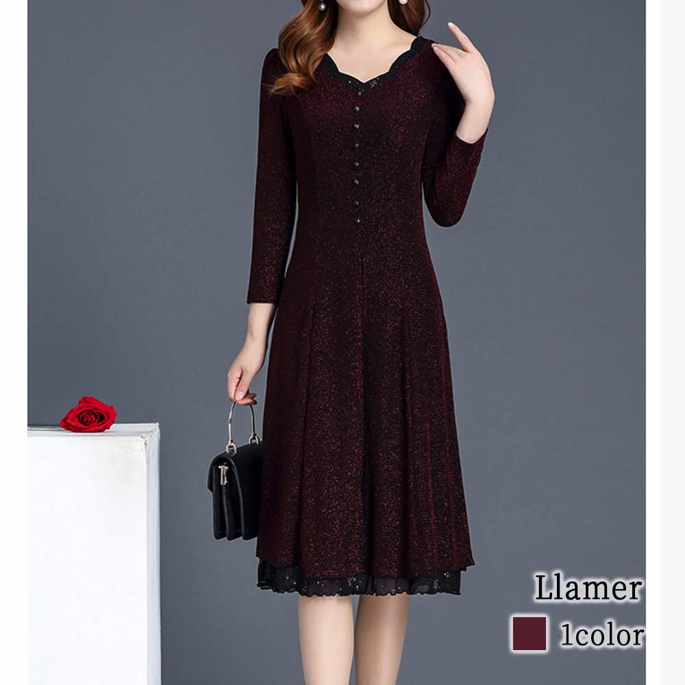 ワンピース レディース ラメワンピース 前開き おしゃれ スカート かわいい きれいめ ロング 春 黒 白 長袖 体感 冬 厚手 Aライン トップス アウトドア 大人 韓国 40代 秋 しっかり ニッ 10,275円