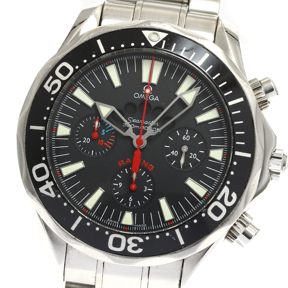 オメガ OMEGA 2569.52 シーマスター300 レーシング クロノグラフ レガッタ 自動巻き メンズ 保証書付き_874928【中古】