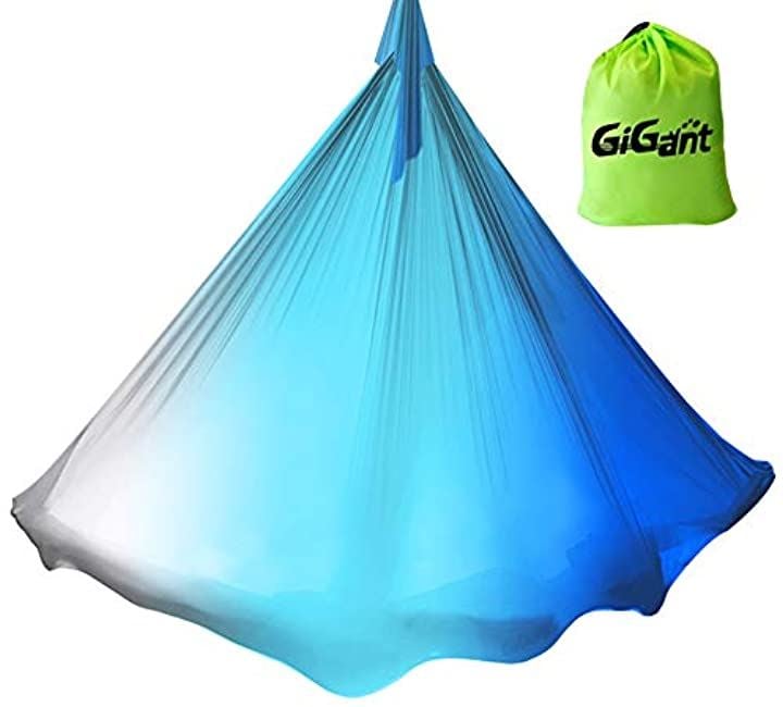 グラデーション エアリアルヨガ ハンモックヨガ 布 5ｍx2.8ｍ 単体 空中ヨガ 反重力 エクササイズ エアロ 1.グラデーションブルー系( グラデーションブルー系)