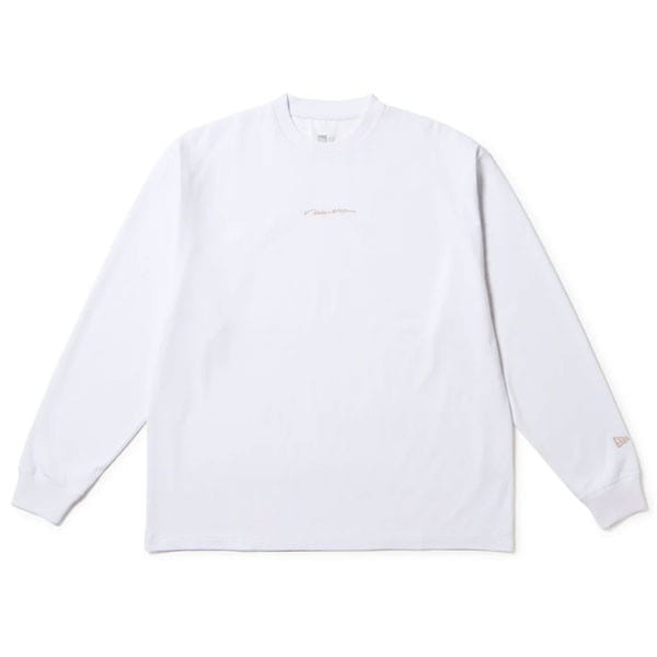 NEW ERA ニューエラ 長袖 オーバーサイズド コットン Tシャツ Handwritten Logo ホワイト 14682698