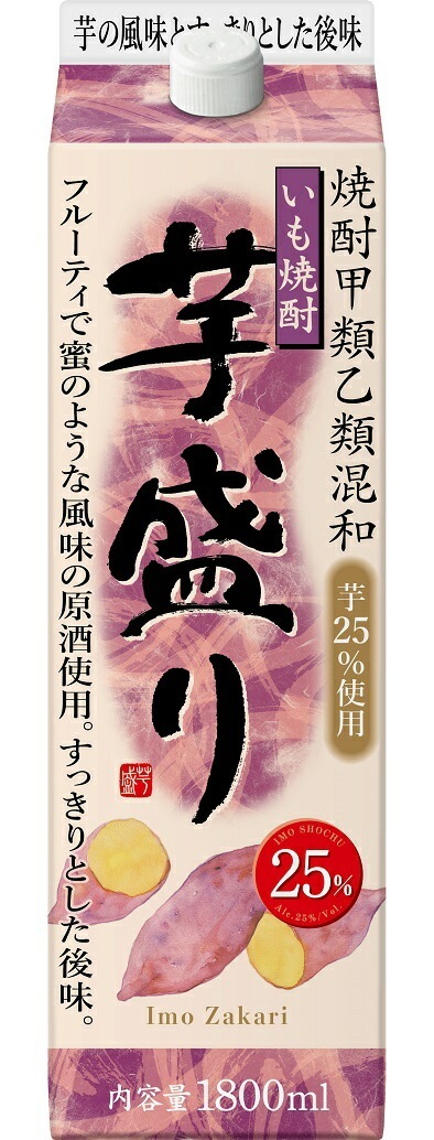 【送料無料】合同酒精 芋盛り 25度 1800ml 1.8L パック 6本/1ケース【北海道沖縄県東北四国九州地方は必ず送料が掛かります】