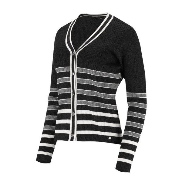 女性 春 パール糸ミックス ボタンカーディガン 6L23701_YS