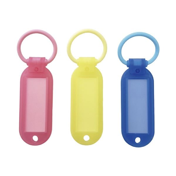 （まとめ） サンケーキコムふんわリング ネームホルダー カラー SINM-1C-3 1セット（15個：3個x5パック） [x3セット]