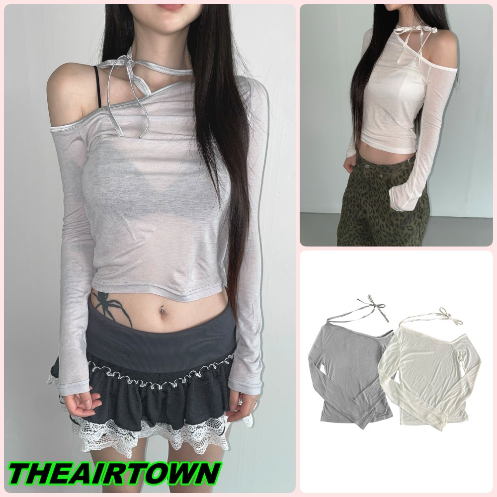 【THEAIRTOWN】side off choker top