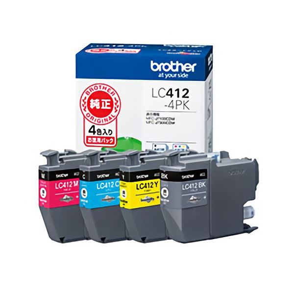 (純正) ブラザー インクカートリッジ 4色パック LC412-4PK